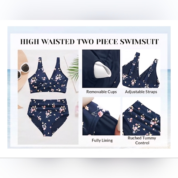 High Waisted Two Piece Swimsuit #942 - Picture 11 of 12